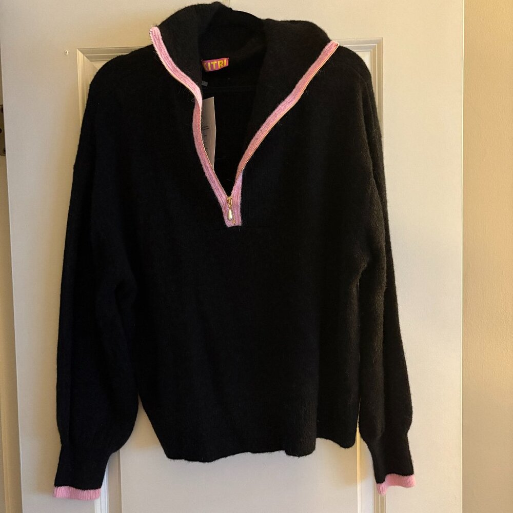 Kitri Lorna Black Wool Alpaca Blend Sweater Size L